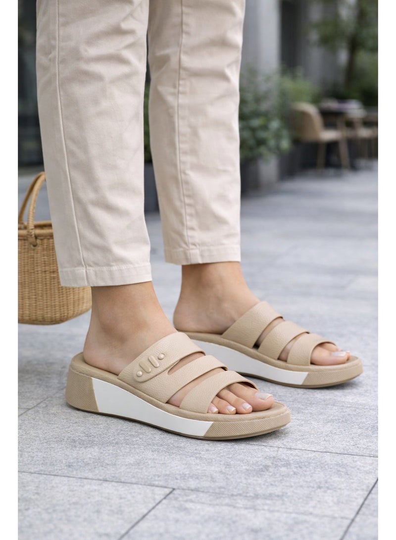 إس دي. فيلانو صنادل نسائية مسطحة مريحة | نعل مبطن ناعم لراحة القدم | صنادل خفيفة للاستخدام اليومي | تصميم سهل الارتداء | نعل داعم للمشي اليومي - Image 3